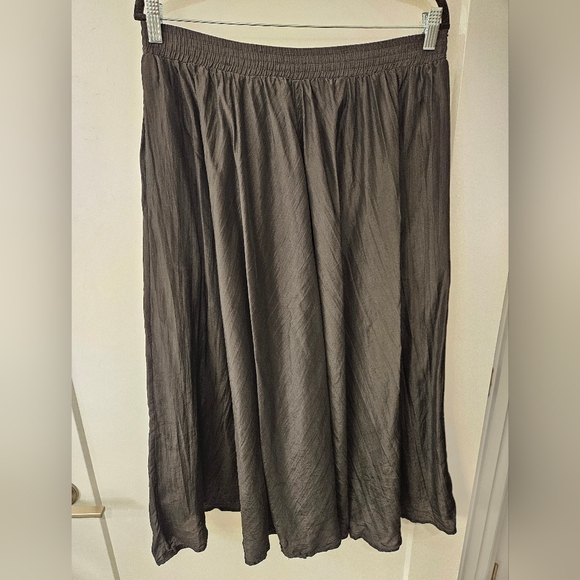 Vintage - Silk "Sunny Leigh" Black Full Midi Skirt - Size M - Picture 1 of 5